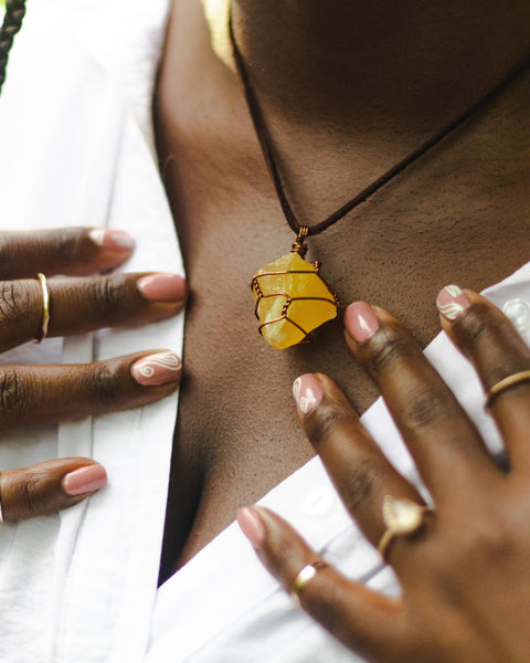 Orange Calcite Pendant